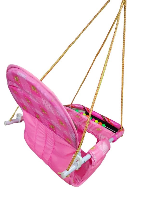 Maanit Cotton Swing Chair Folding and Washable, 1-5 Years with Safety Belt,Swing for Kids indoor and Outdoor Jhula for Babies,Baby Hanging Swing Jula (Pink) - Image 3